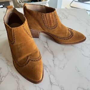 Madewell Suede Cowboy Booties - Brown - Size 8.5